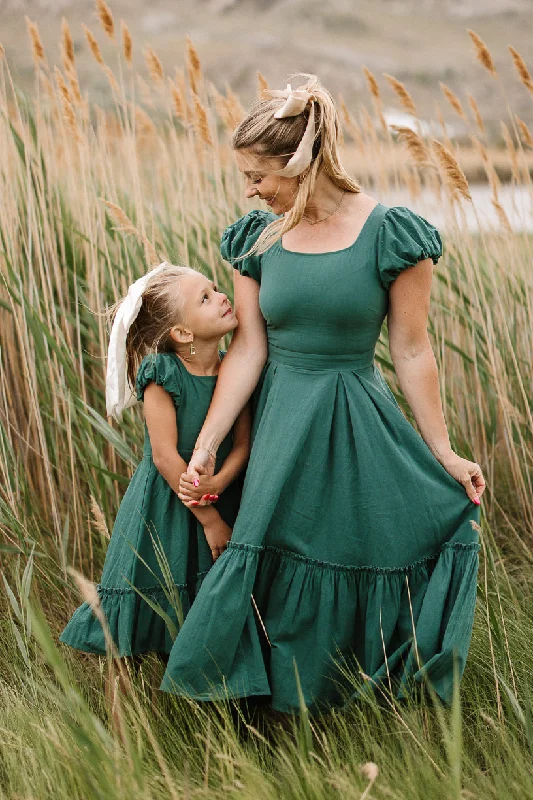 Cotton maxi dresses for a comfortable and everyday - wear optionDahlia Dress in Green