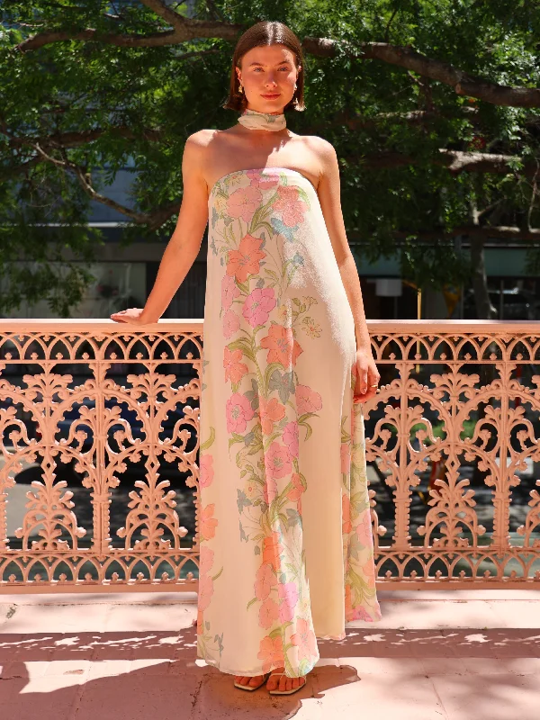 Maxi dresses with beaded embellishments for a fancy and luxurious eventHansen & Gretel Ischia Dress in Flower Market