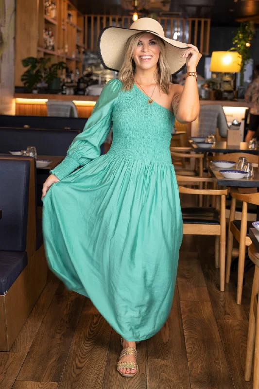 Sheer maxi dresses with lace overlays for a romantic touchKassa Dress Green