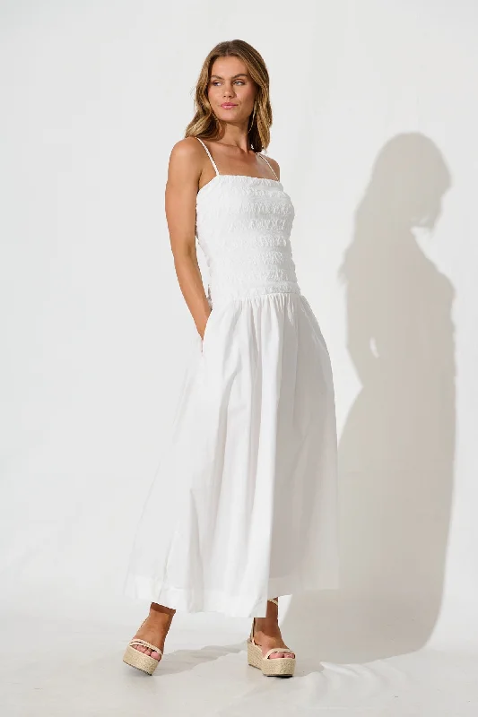 Maxi dresses with a belted empire waist for a more defined and flattering silhouetteMayotte Maxi Dress in White