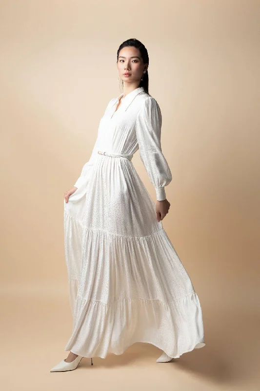 Maxi dresses with a pleated skirt for a timeless and elegant appearanceWinter Gypsy Bishop Sleeved Silk Maxi Dress