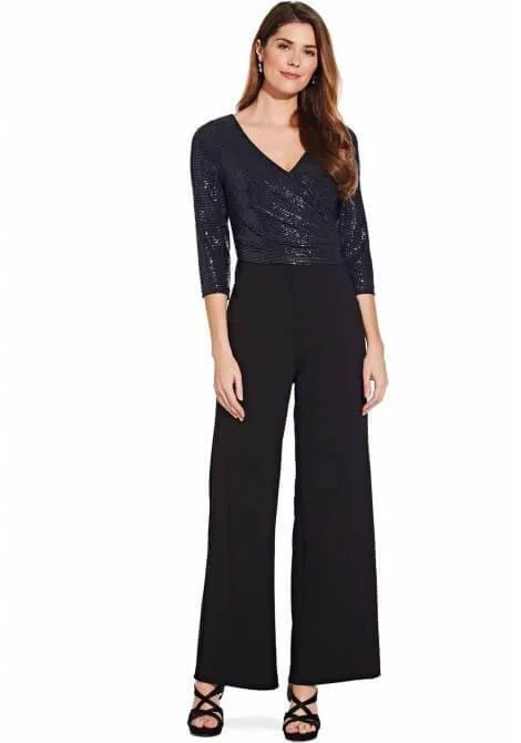 Sequined wedding guest dresses for an evening weddingAdrianna Papell AP1E206289 Long Formal Sequins Pant Suit