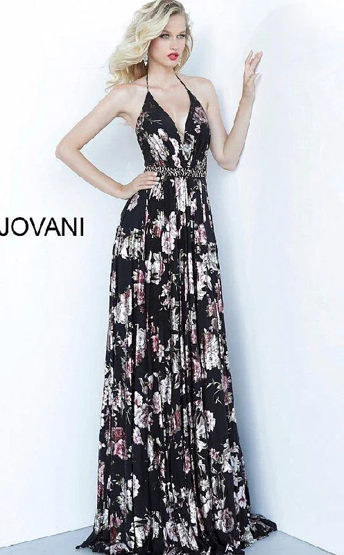 Wedding guest dresses with tiered skirts for a feminine lookJovani 67406 Long Formal Floral Dress