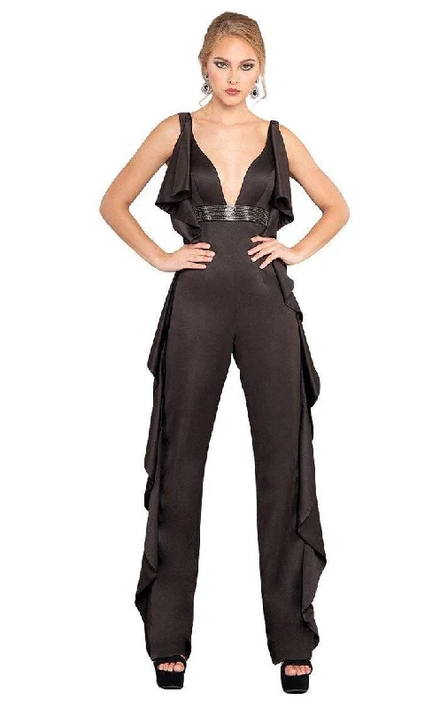 Wedding guest dresses with fringe accents for a bohemian - inspired weddingRachel Allan Formal Sleeveless Jumpsuit 8308