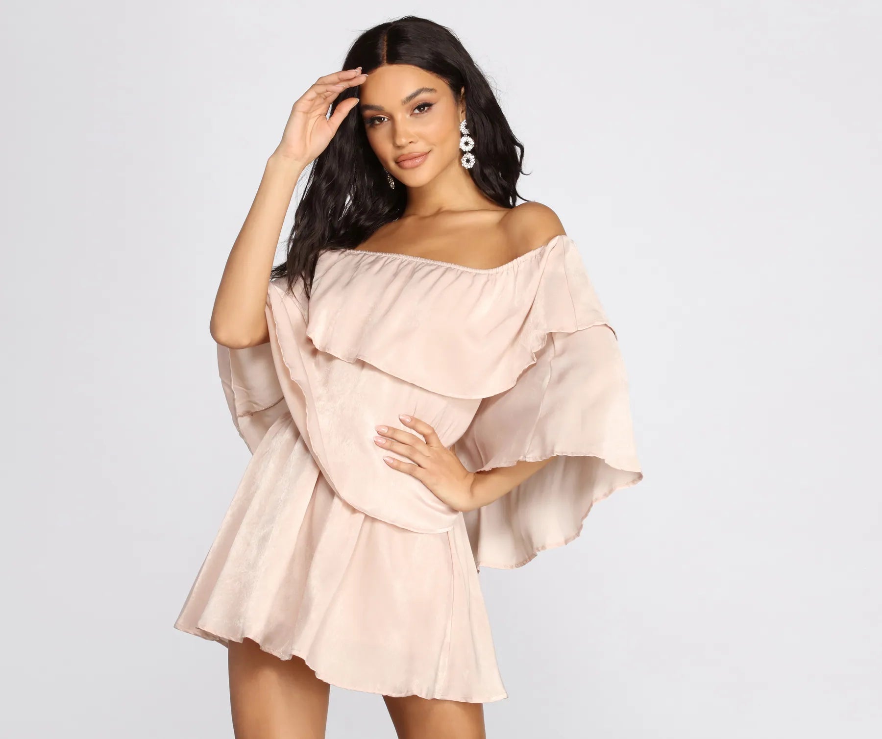 Satin mini dresses for a luxurious feelRavishing Ruffles Mini Dress