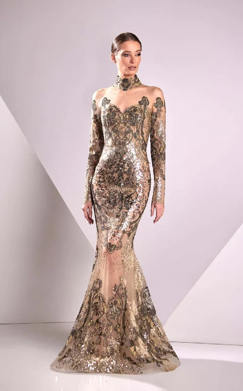 Prom dresses with keyhole backs and rhinestone - studded straps for a flirty lookEdward Arsouni Couture FW24920 Dress