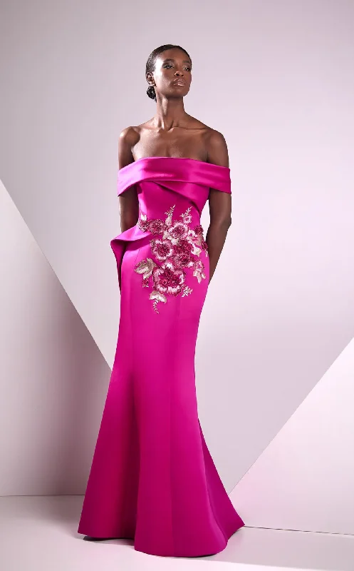 Formal dresses with wrap - around styles and beaded belts for a customized fitEdward Arsouni Couture FW24941 Dress