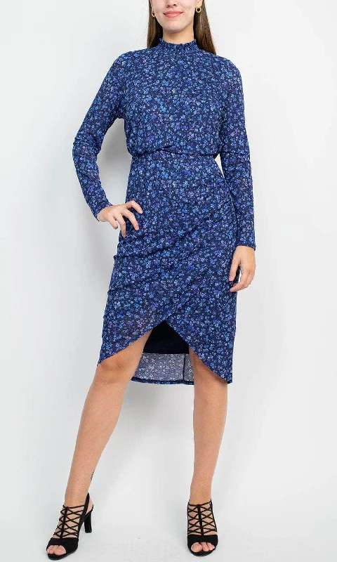 Strapless cocktail dresses with a sweetheart neckline and a full skirtLaundry HU05D50 - Long Sleeve Printed Formal Dress