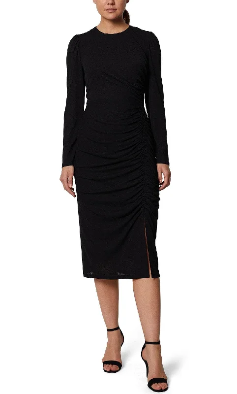 Mini cocktail dresses with a glittery finish for a party - ready styleLaundry HU07D04 - Long Sleeve Sheath Formal Dress