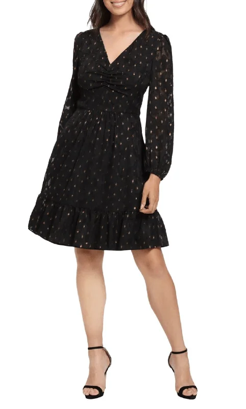 Cocktail dresses with a floral print and a peplum waistLondon Times T6467M - Polka Dot A-line Short Dress