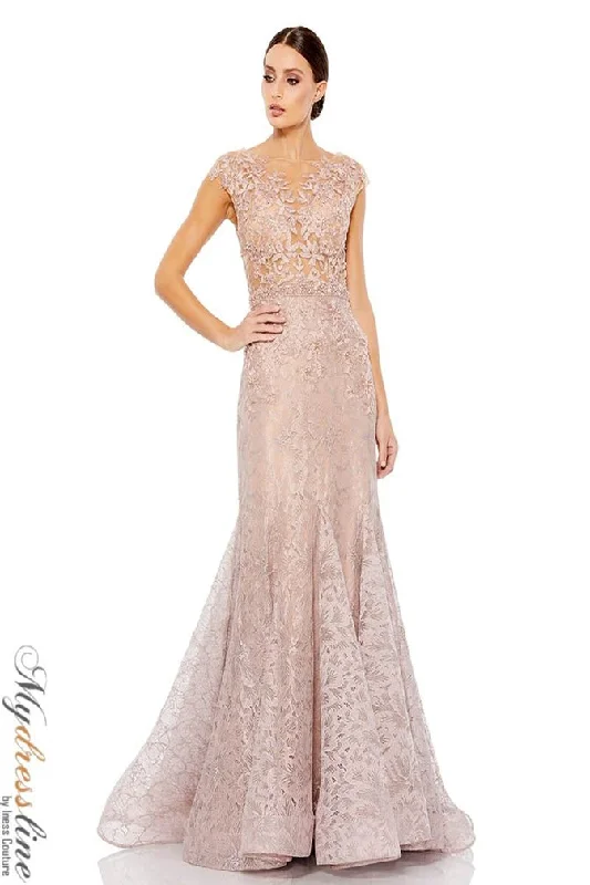 Formal dresses with wrap - around styles and beaded belts for a customized fitMac Duggal 79368