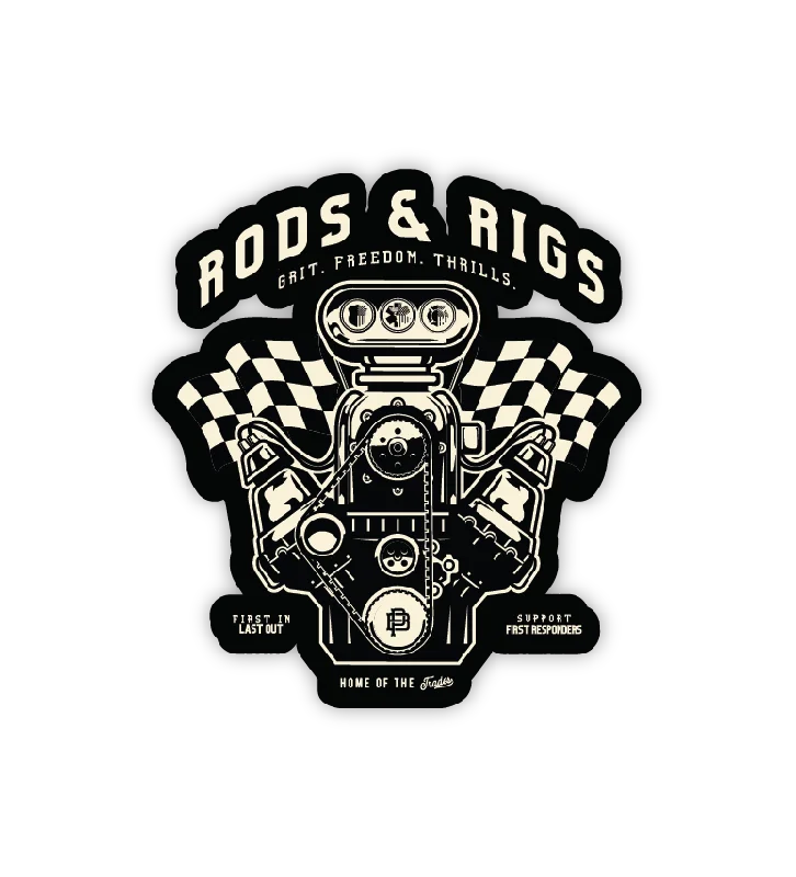 Rods and Rigs Car Show Sticker 2.8in