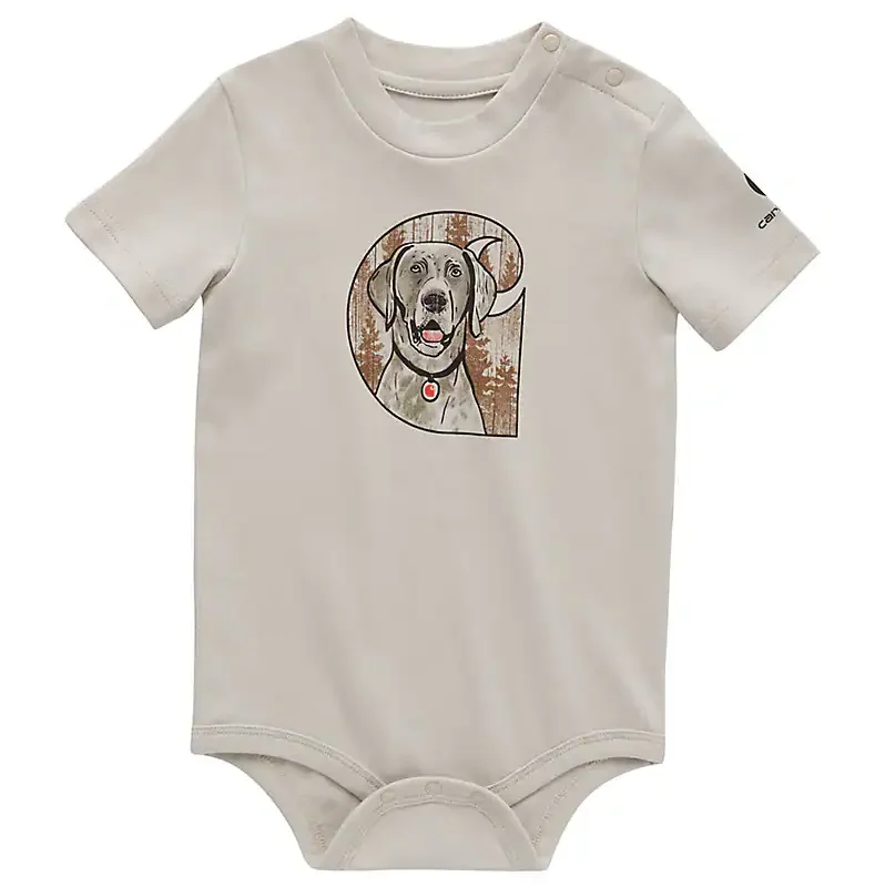 Infant Short-Sleeve Dog Bodysuit - Malt