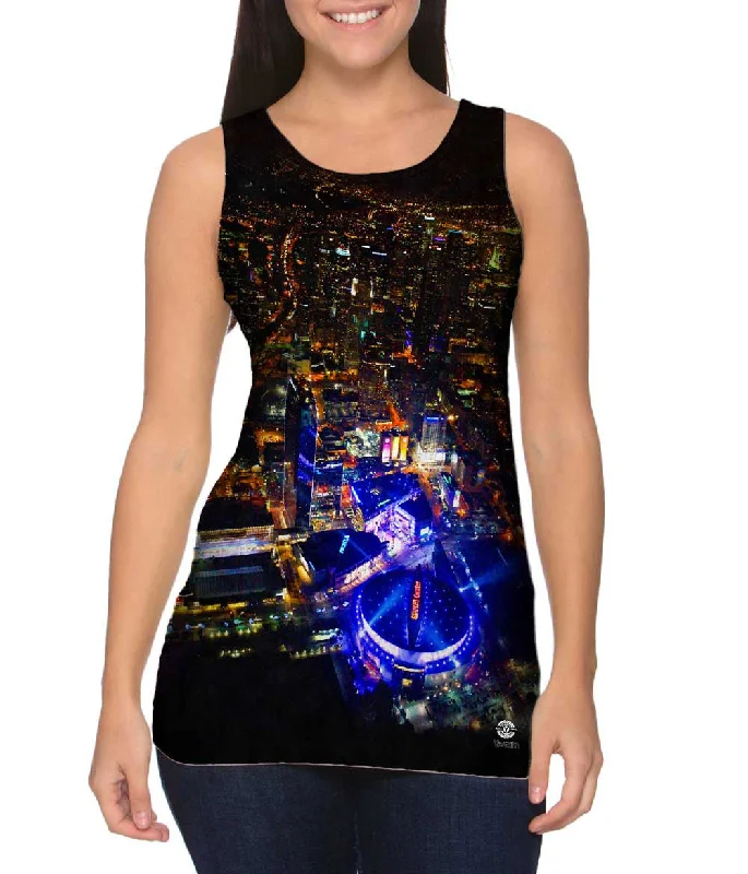 Mock Neck Women's Performance Tank Tops for CyclingLa Night Lights