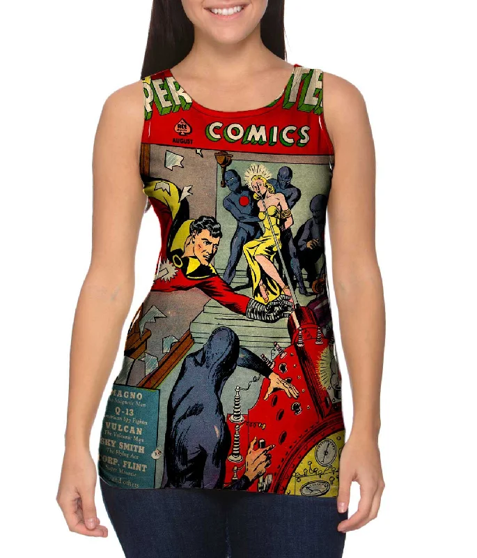 Plus Size Women's Criss - Cross Back Tank Tops in Neon ColorsLady in Distress Comic Retro