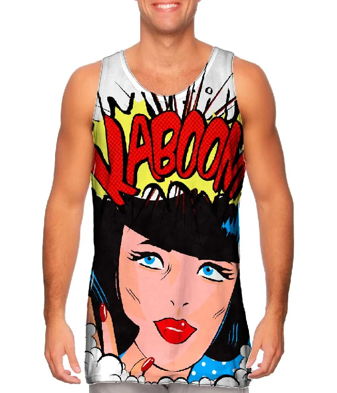 Crew Neck Women's Sustainable Tank Tops Made from Recycled MaterialsLady Kaboom Comic