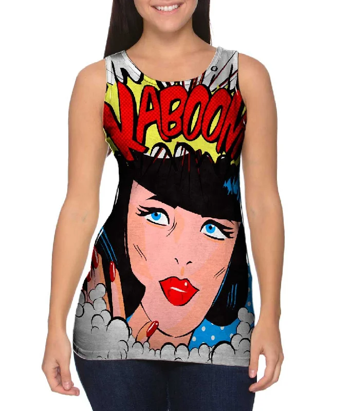 Women's Spaghetti Strap Tank Tops with Geometric PatternsLady Kaboom Comic