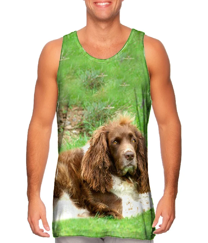 Mock Neck Women's Performance Tank Tops for CyclingLazy Cocker Spaniel