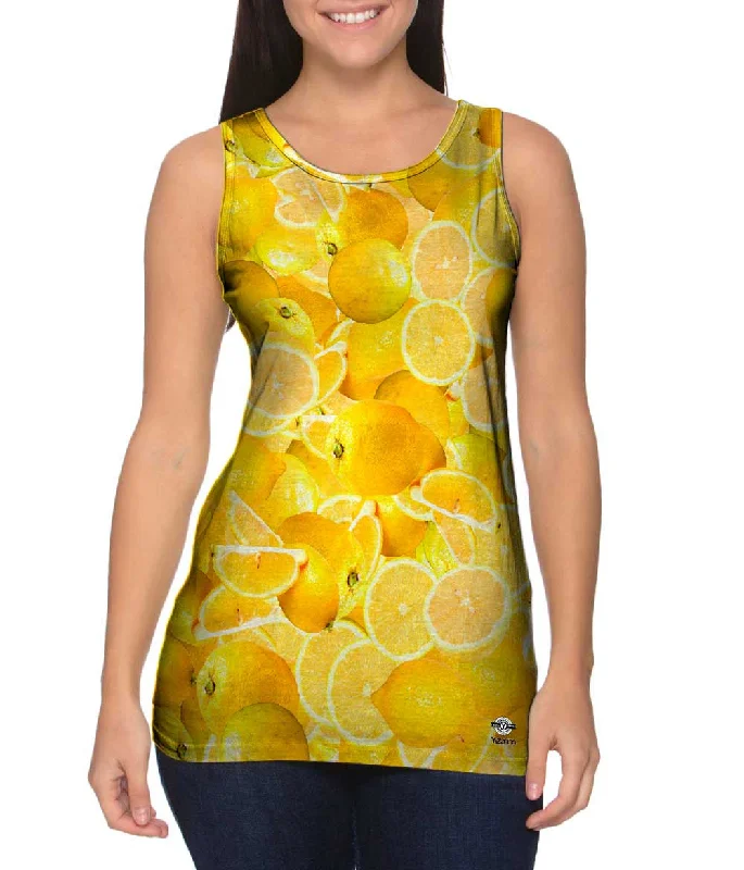 V - Neck Women's Moisture - Wicking Tank Tops for RunningLemons Jumbo