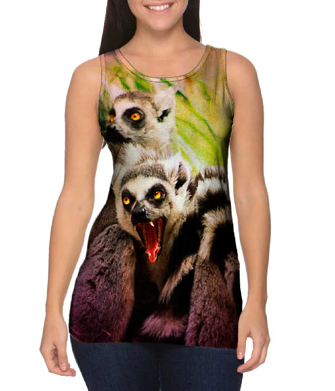 Mock Neck Women's Performance Tank Tops for CyclingLemur Scream