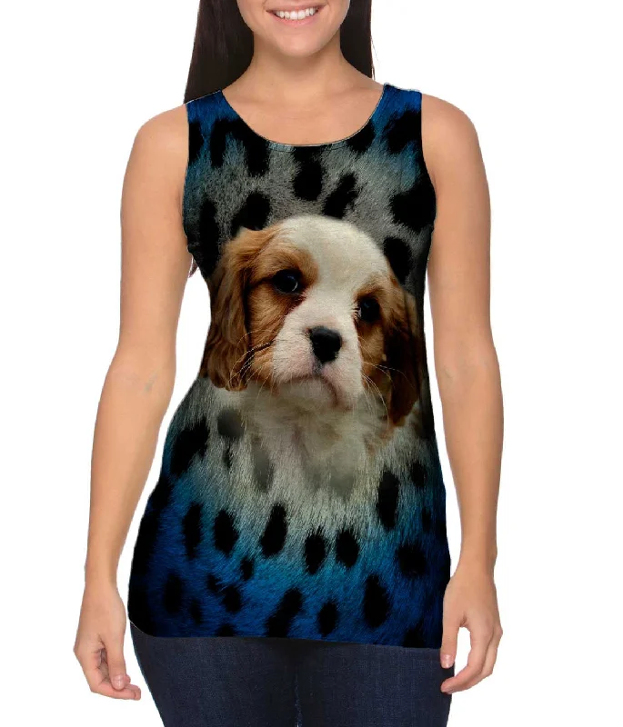 Scoop Neck Women's Linen Blend Tank Tops for SummerLeo Puppy