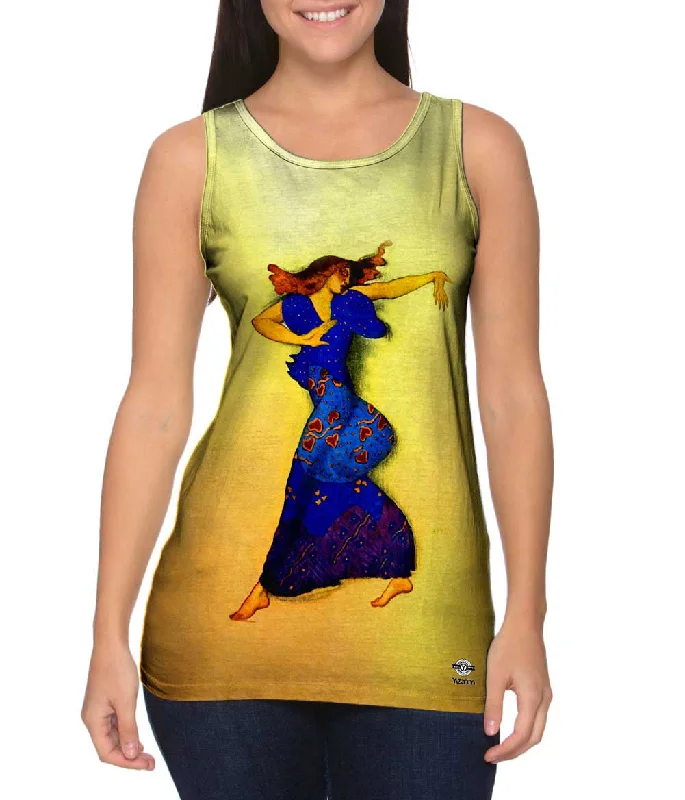 Plus Size Women's Glitter - Trimmed Tank Tops for Party NightsLeon Bakst - "Menade" (1801)