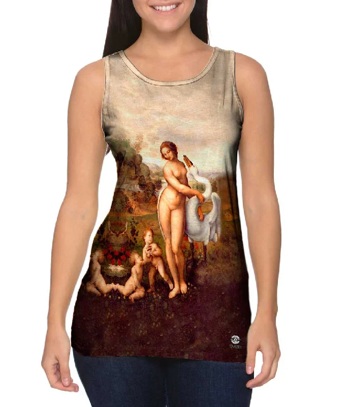 Women's Sleeveless Ribbed Tank Tops for a Trendy LookLeonardo Da Vinci - "Leda" (1510)