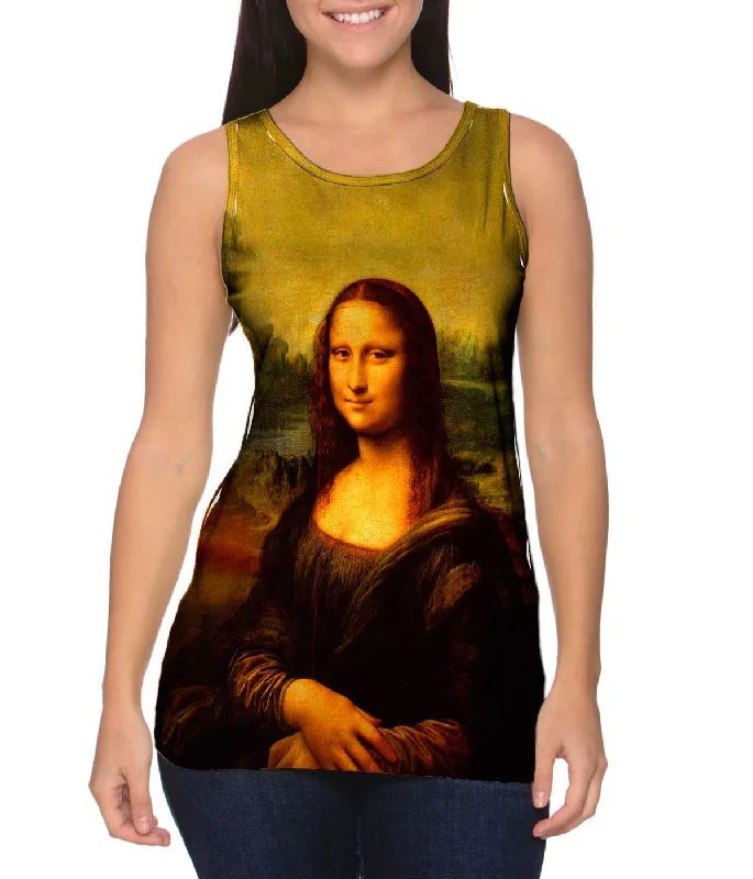 Plus Size Women's Ruffled Hem Tank Tops with Floral PrintsLeonardo da Vinci - "Mona Lisa" (1503)