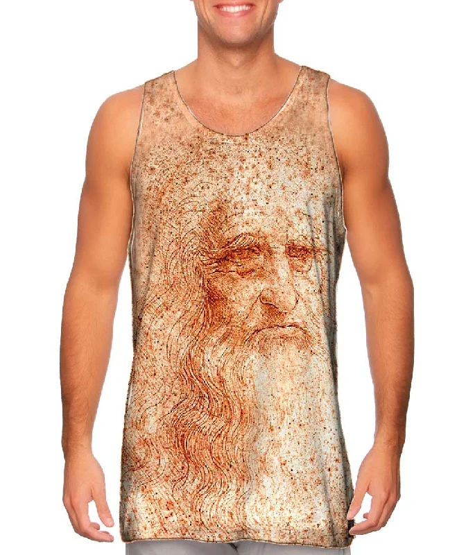 Mock Neck Women's Performance Tank Tops for CyclingLeonardo Da Vinci - "Self Portrait In Red Chalk" (1512)