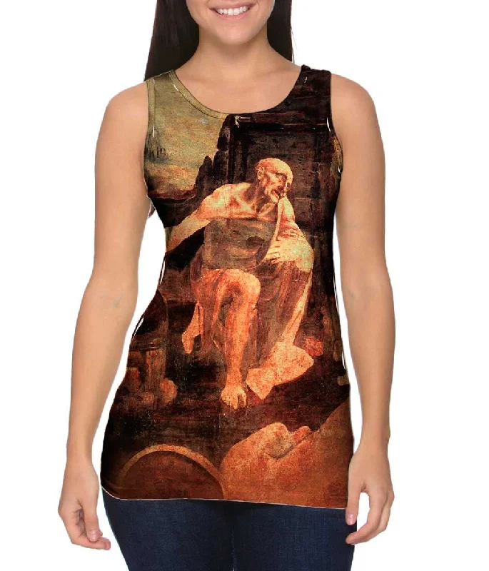 Square Neck Women's Organic Cotton Tank Tops in Earth TonesLeonardo Da Vinci - "St Jerome In The Wilderness" (1480)