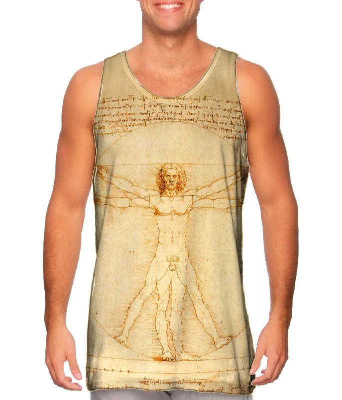 High - Neck Women's Silk Blend Tank Tops for a Luxurious FeelLeonardo da Vinci - "Vitruvian Man" (1490)