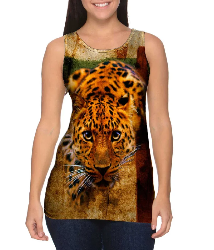 Halter Neck Women's Modal Blend Tank Tops for ComfortLeopard 005