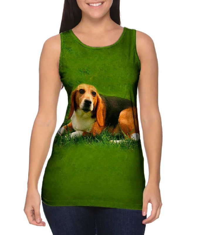 Square Neck Women's Organic Cotton Tank Tops in Earth TonesLets Play Beagle