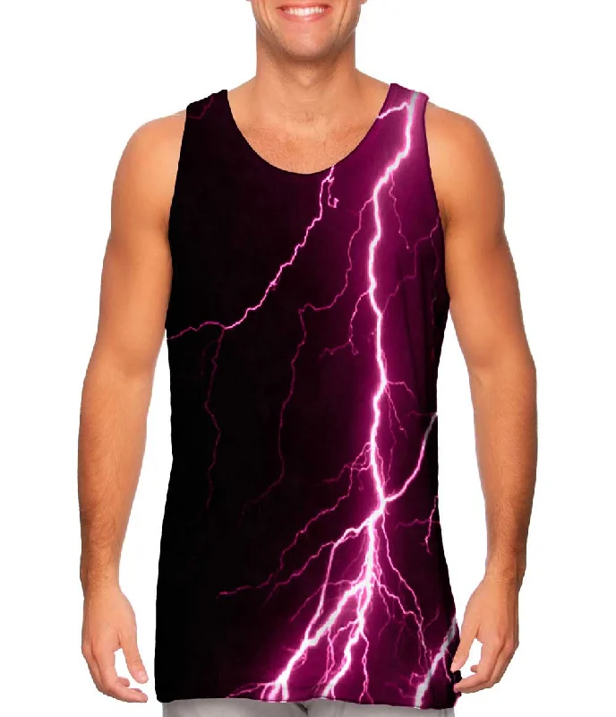 Plus Size Women's Side - Slit Tank Tops in Metallic ShadesLightning Storm Maroon Black