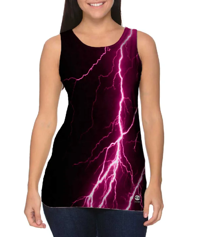 Plunge Neck Women's Seamless Tank Tops for a Smooth FitLightning Storm Maroon Black