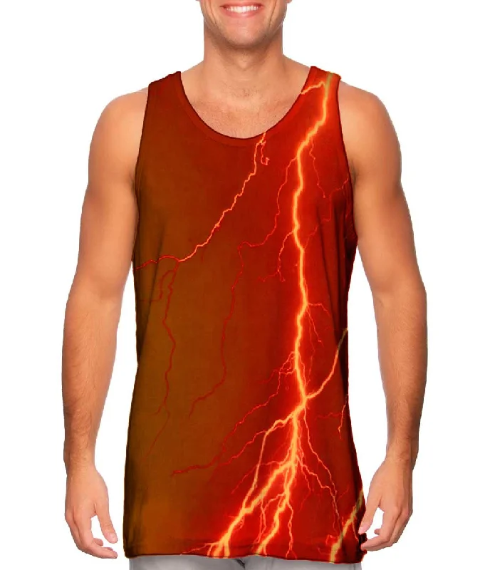 Women's Sleeveless Ribbed Tank Tops for a Trendy LookLightning Storm Orange Brown