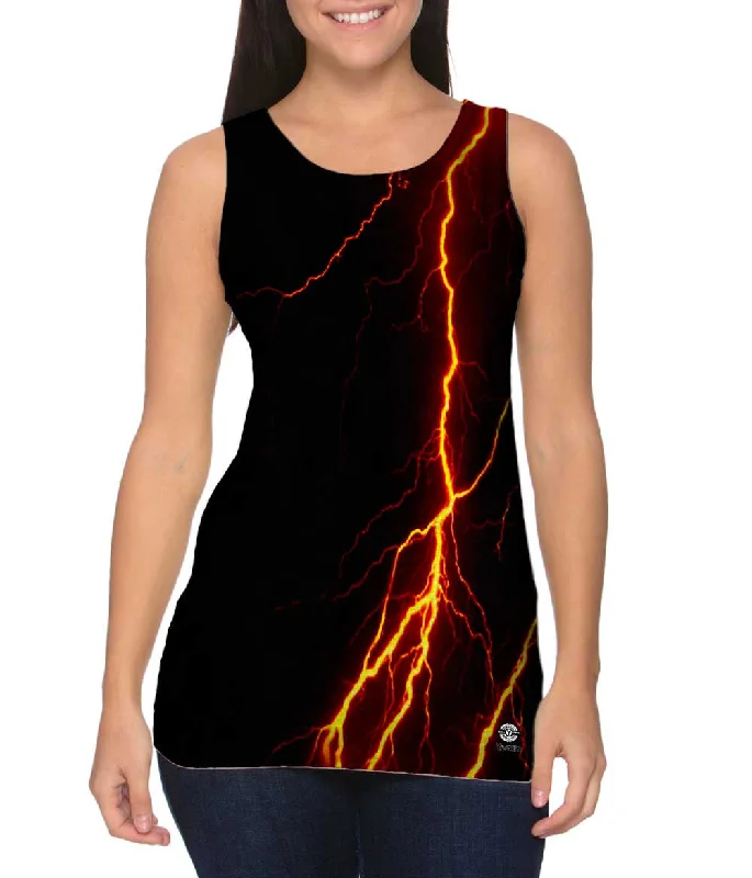 High - Neck Women's Silk Blend Tank Tops for a Luxurious FeelLightning Storm Orange