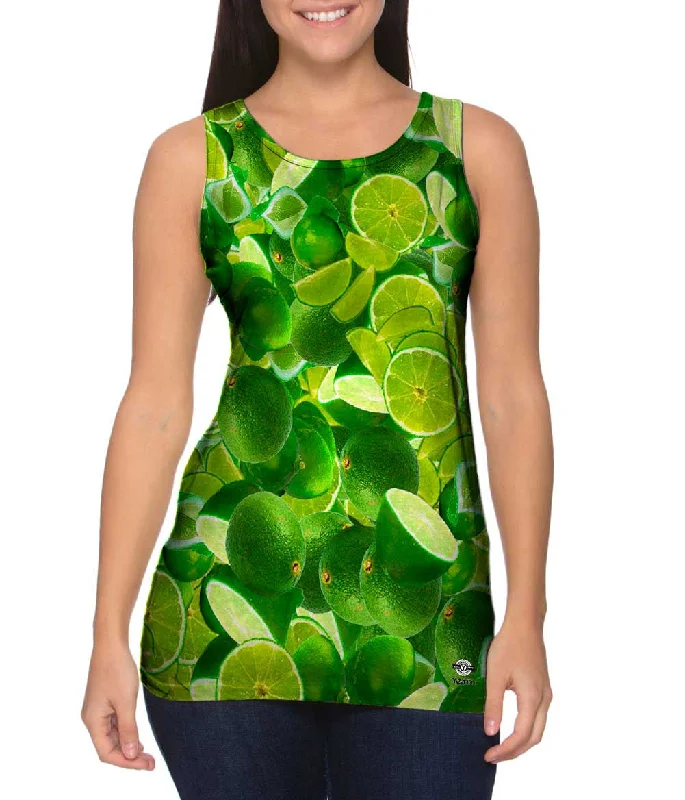 Crew Neck Women's Sustainable Tank Tops Made from Recycled MaterialsLimes Jumbo