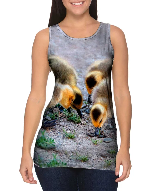 Halter Neck Women's Modal Blend Tank Tops for ComfortLittle Goslings Feeding