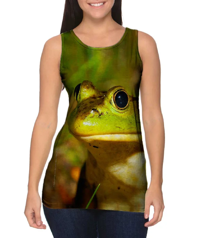 V - Neck Women's Moisture - Wicking Tank Tops for RunningLively Bull Frog