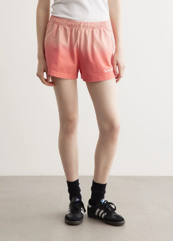 Twill Women Shorts with a Smooth Texture and DurabilitySerif Logo Embroidered Disco Shorts