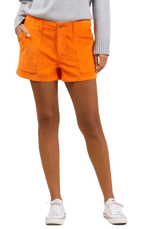 Leather Look Women Shorts for an Edgy and Chic StyleStrech Cord Short In Citrus