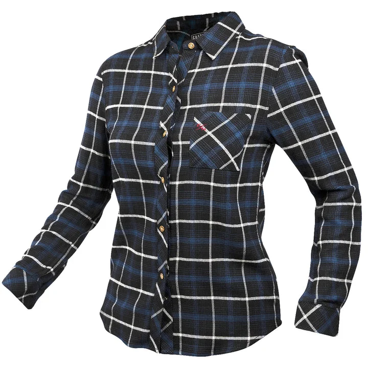 Honey Women's Flannel - Dust Blue/Black