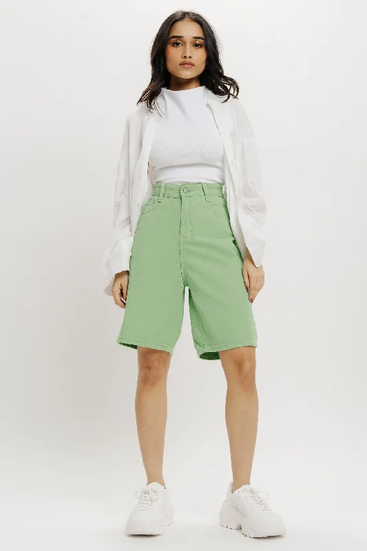 Bermuda Women Shorts for a Classic and Sophisticated LookGreen Bermuda Denim Shorts