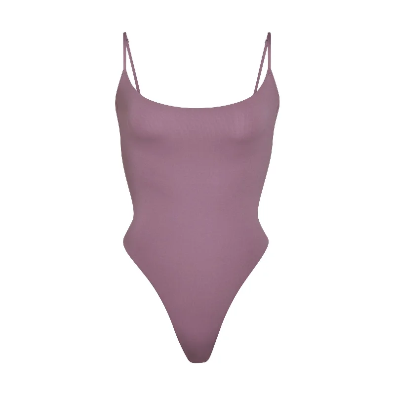 Ruffled Bodysuits with a Playful and Feminine TouchFITS EVERYBODY CAMI BODYSUIT | PLUM