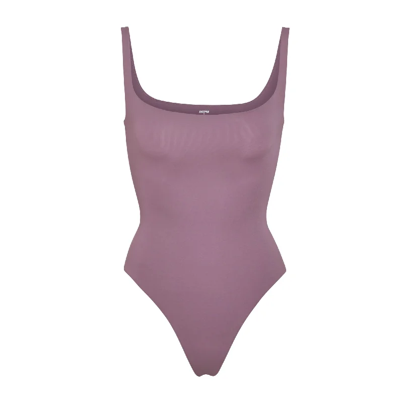 Sheer Bodysuits for a Seductive and Alluring OutfitFITS EVERYBODY SQUARE NECK BODYSUIT | PLUM