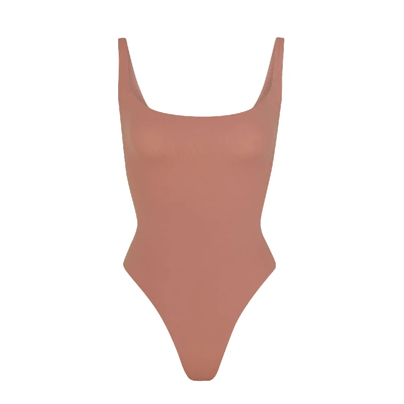 Cut - Out Bodysuits for a Trendy and Fashion - Forward StyleFITS EVERYBODY SQUARE NECK BODYSUIT | ROSE CLAY