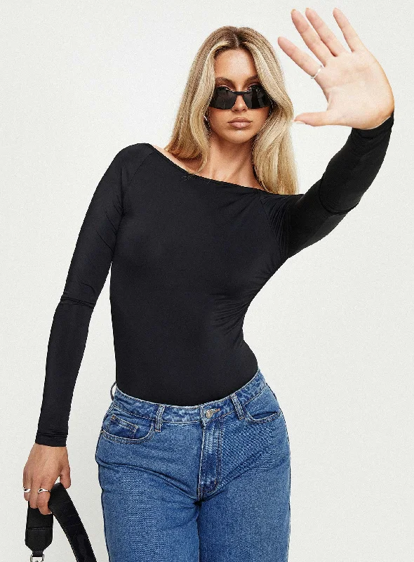 Long - Sleeve Bodysuits for Cold Weather LayeringGatewood Long Sleeve Bodysuit Black Tall