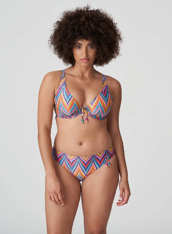 Convertible bikini that can be worn in multiple styles for versatilityPrimaDonna Swimwear: Kea Rio Bikini Brief Rainbow Paradise