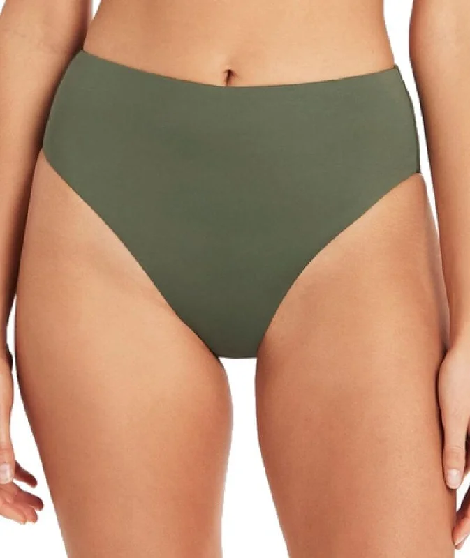 Maternity bikini for expecting mothers to enjoy the beach comfortablySea Level Eco Essentials Retro High Waist Bikini Brief - Khaki